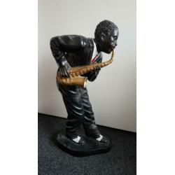 Saxofonist Jazz beeld zware kwaliteit 80 cm × 40 cm