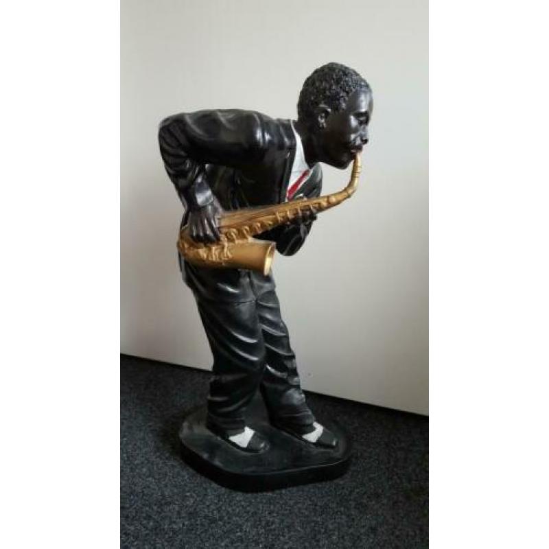 Saxofonist Jazz beeld zware kwaliteit 80 cm × 40 cm