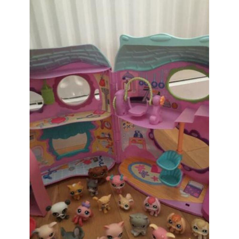 Littlest pet shop petshop huizen, 48 dieren, accessoires