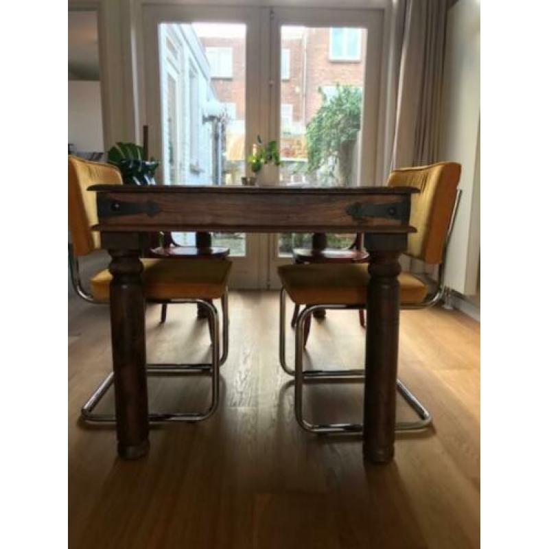 Rustiek eikenhouten eettafel - 165 x 85cm