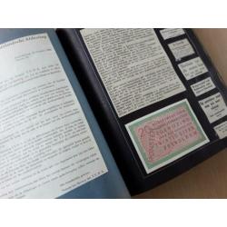 Verzameling knipsels en brochures uit 2e wereldoorlog.