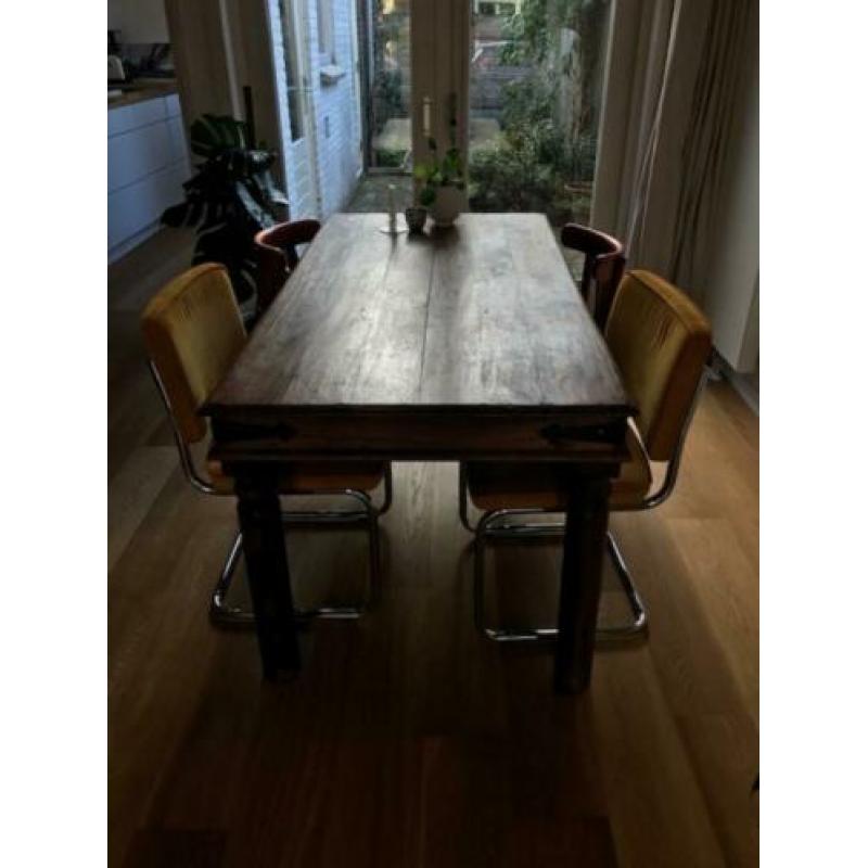 Rustiek eikenhouten eettafel - 165 x 85cm