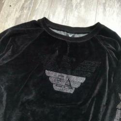 Zwarte trui velvet velours | Emporio Armani | maat L