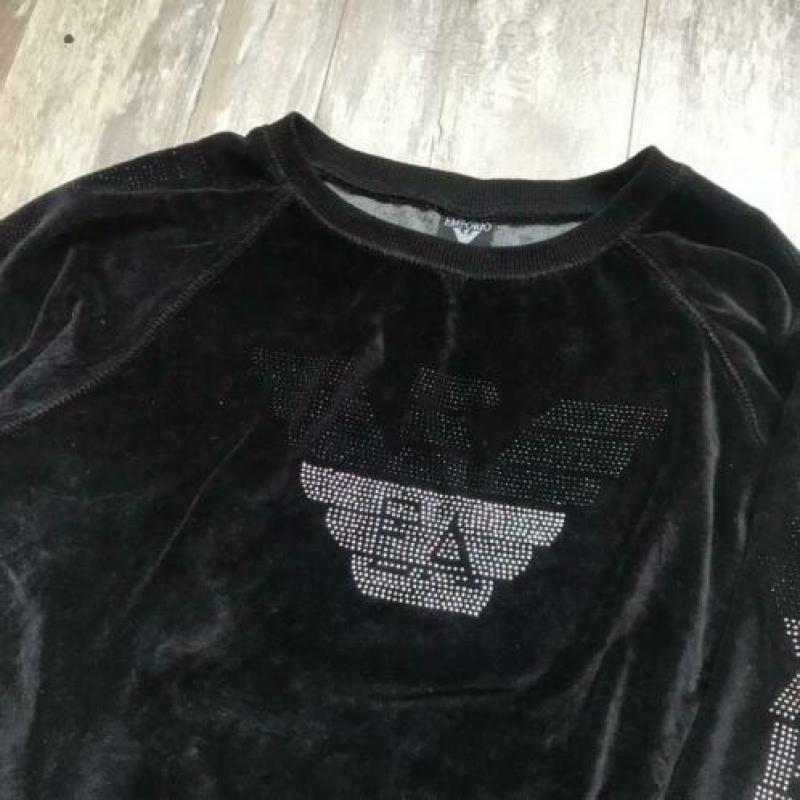 Zwarte trui velvet velours | Emporio Armani | maat L