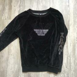 Zwarte trui velvet velours | Emporio Armani | maat L