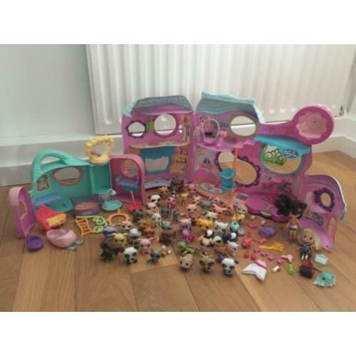 Littlest pet shop petshop huizen, 48 dieren, accessoires