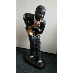 Saxofonist Jazz beeld zware kwaliteit 80 cm × 40 cm