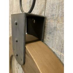 Grote wandklok rond 54 cm hout metaal - nieuw