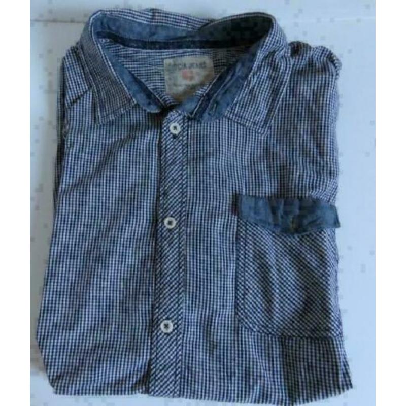 Garcia Jeans blauw geruit overhemd maat XXL