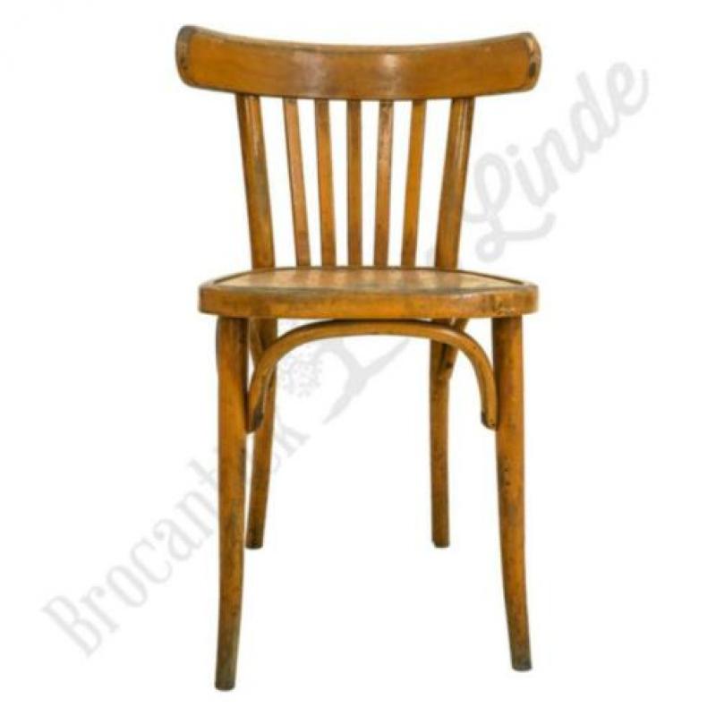 Stoere oude vintage Hutten Caféstoel lichtbruin