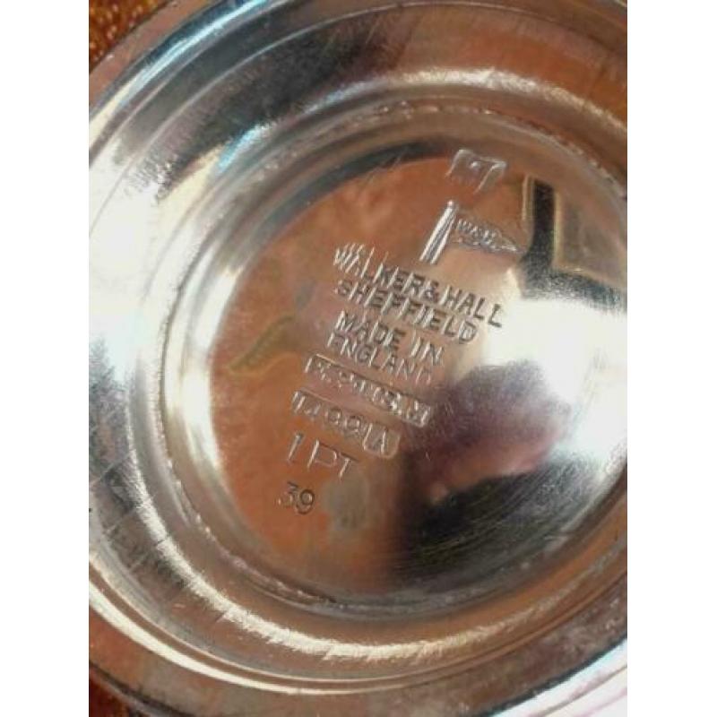 Zware antieke Pint beker uit Engeland van Walker & Hall.
