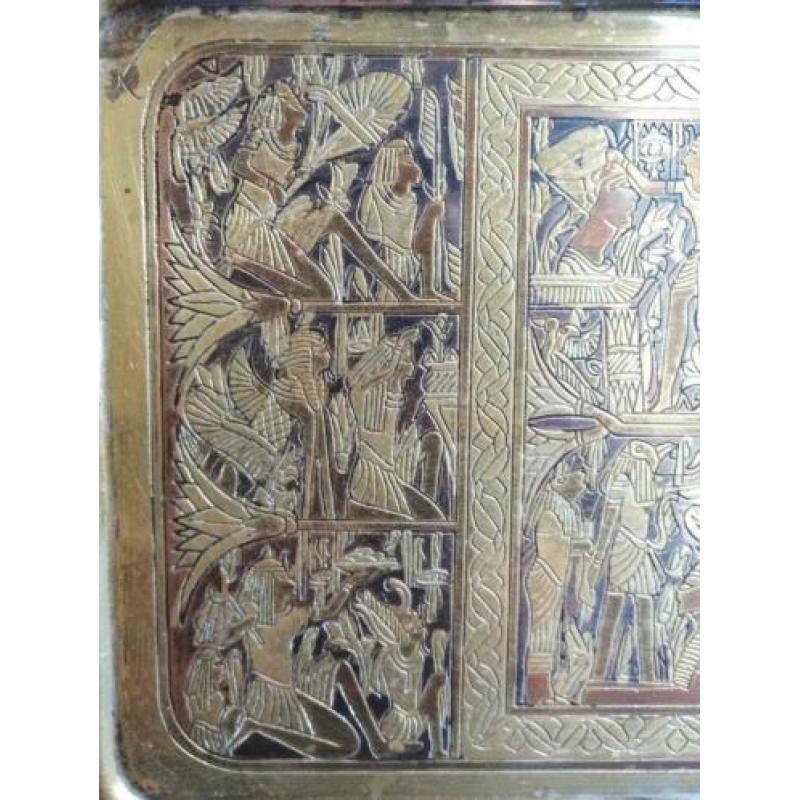 Jaren 20 30 Farao Egyptisch souvenir sier bord / koper