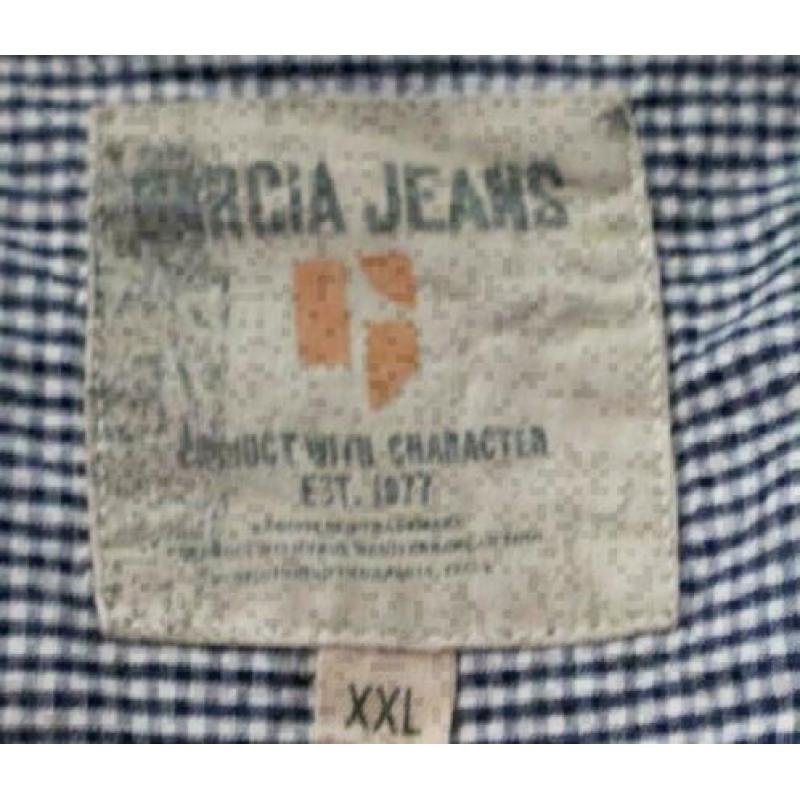 Garcia Jeans blauw geruit overhemd maat XXL