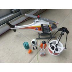 Playmobil 5542 en 9235 blusvliegtuig en brandweerauto