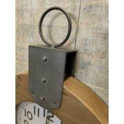 Grote wandklok rond 54 cm hout metaal - nieuw