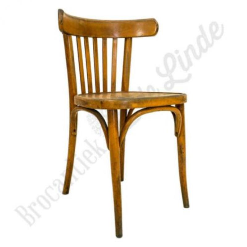 Stoere oude vintage Hutten Caféstoel lichtbruin