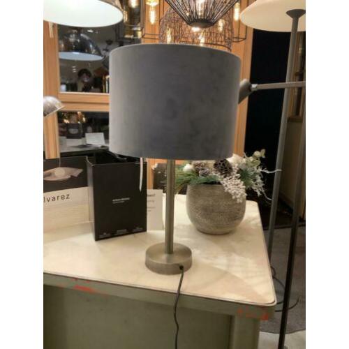 Tafellamp 8182419 UNDAI donker ruw nikkel. 2240048 VELOURS