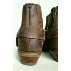Albany Tylor Biker Cowboy Boots enkellaarsjes 36 Bruin