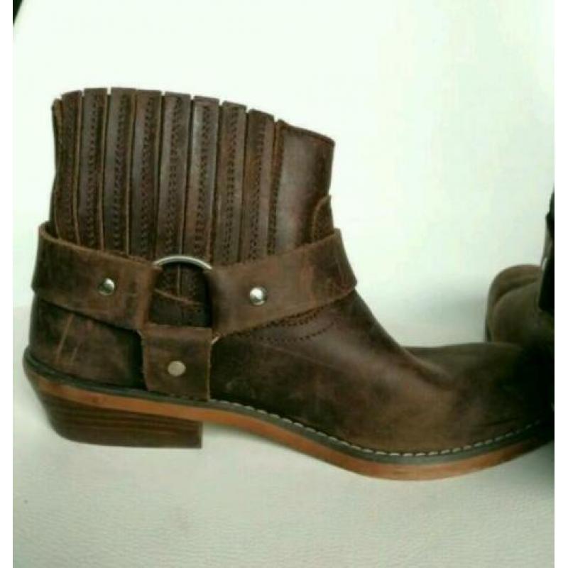 Albany Tylor Biker Cowboy Boots enkellaarsjes 36 Bruin