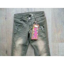 Extra skinny jeans NIEUW maat 34 36 olijf groen