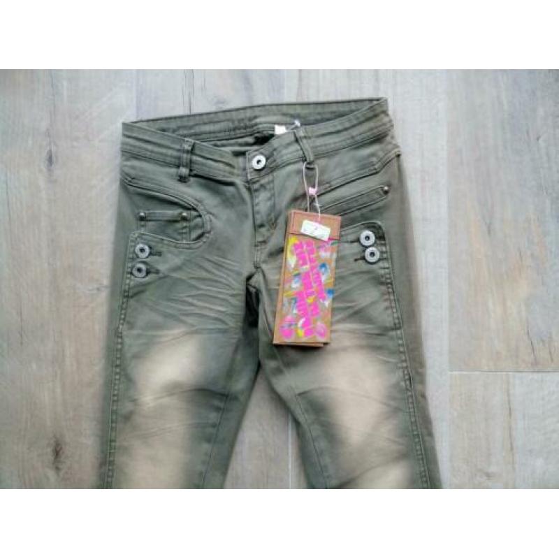 Extra skinny jeans NIEUW maat 34 36 olijf groen