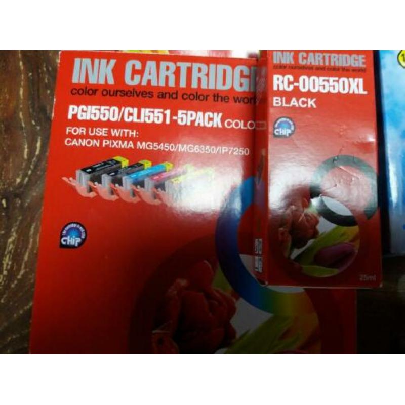 Diverse inktcassettes voor Canon printers.