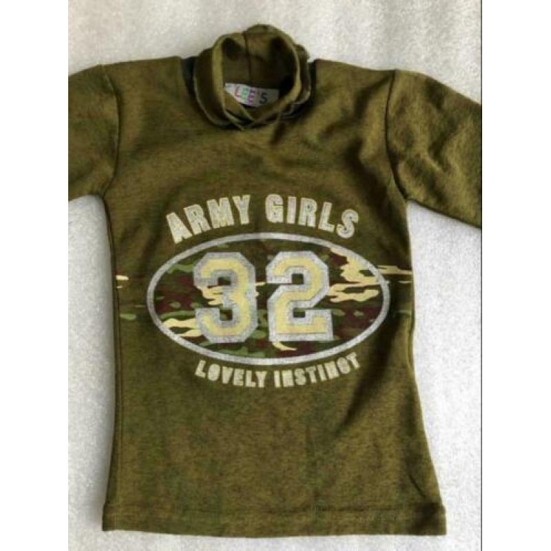 Maat 104 - lees army girls - 2 x trui
