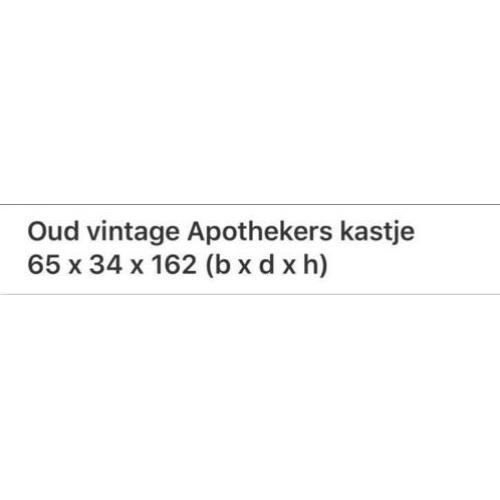 Charmant oud industrieel vintage apothekers vitrine kastje