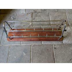 vintage kapstok hardhout en chroom