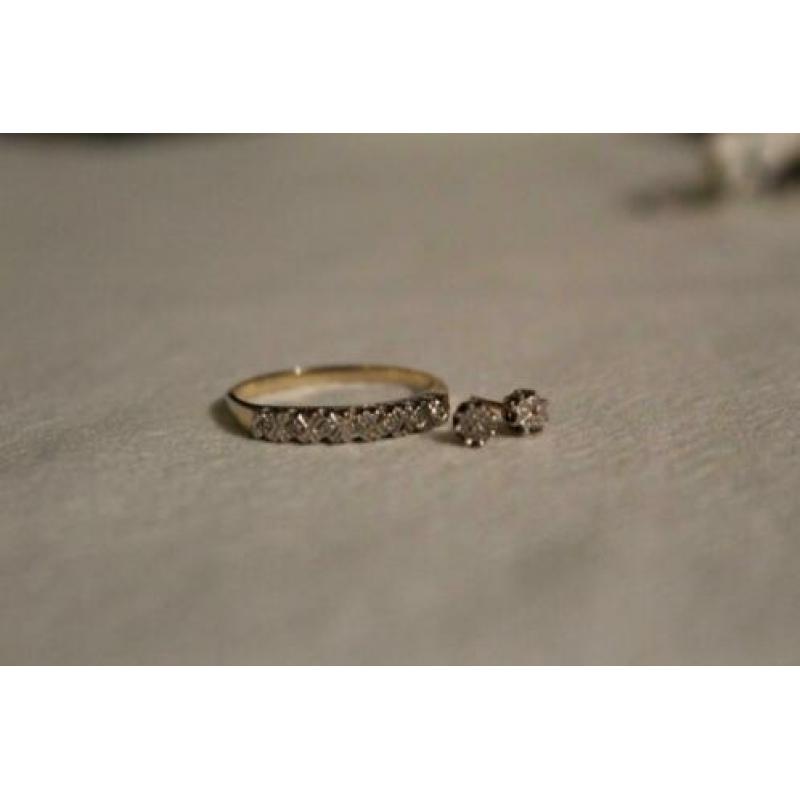 gouden ring plus oorbellen