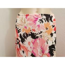 Liz Claiborne midi rok zomer bloemen voile maat 40