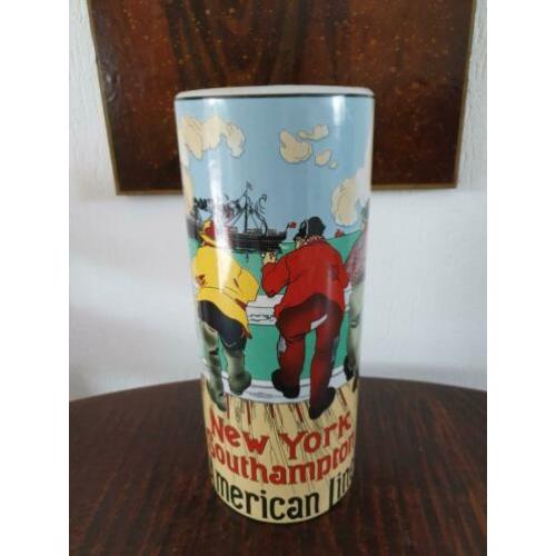Hoge New York Southampton American Line vaas. 33.5 cm hoog