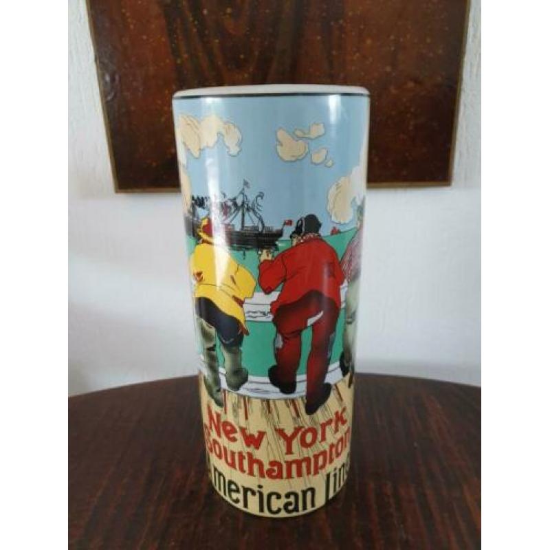 Hoge New York Southampton American Line vaas. 33.5 cm hoog