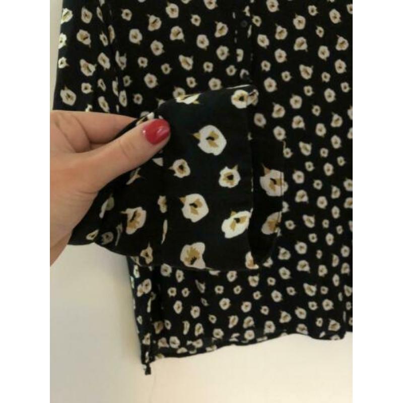 Blouse Mango zwart met wit (maat L)