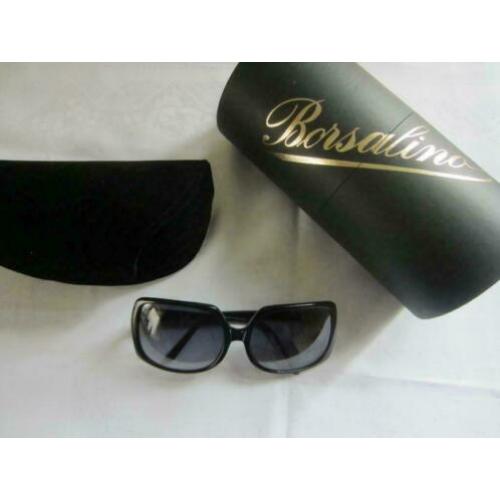 Luxe Borsalino zonnebril, koker en hoes, nieuw (+ Swarovski)