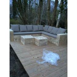 Steigerhout lounge hoekbanken gratis levering