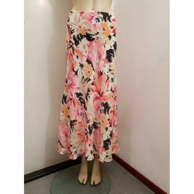 Liz Claiborne midi rok zomer bloemen voile maat 40