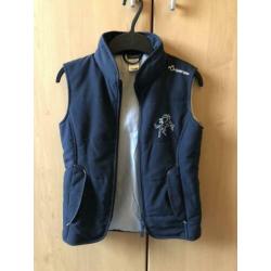 Blauwe bodywarmer maat 134
