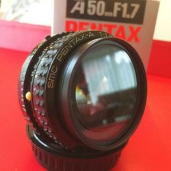 SMC Pentax-A 1.7/50 zeer mooi in origineel doos +certificaat