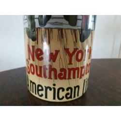Hoge New York Southampton American Line vaas. 33.5 cm hoog
