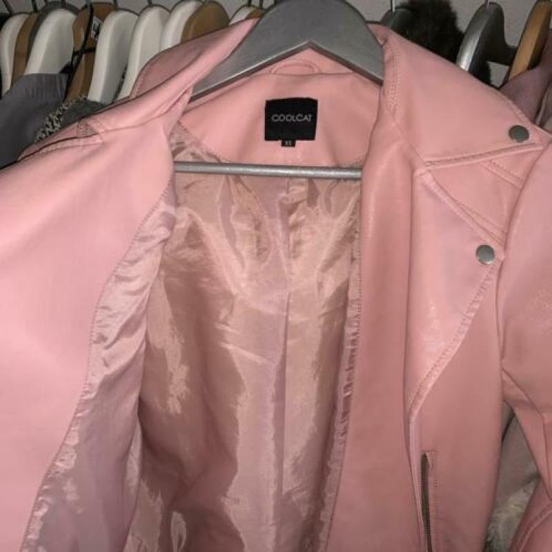 Coolcat Bikerjack Roze - Nepleer - XS