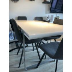 Design eettafel hoogglans wit 185*90