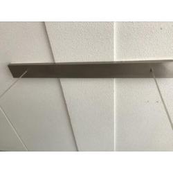 Hanglamp met 2 kappen taupe en rvs plaat