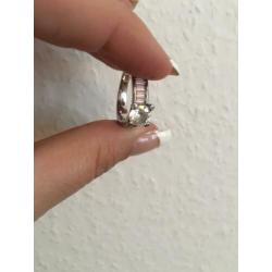 Zinzi Ring maat 16 roze baguettes en solitaire