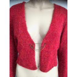 C904 AVALANCHE maat L=42/44 donker-rood gebreid wollen vest