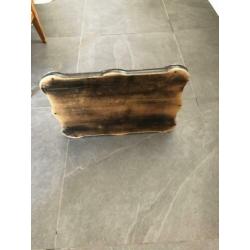 Antiek houten dienblad zwart brocante landelijk