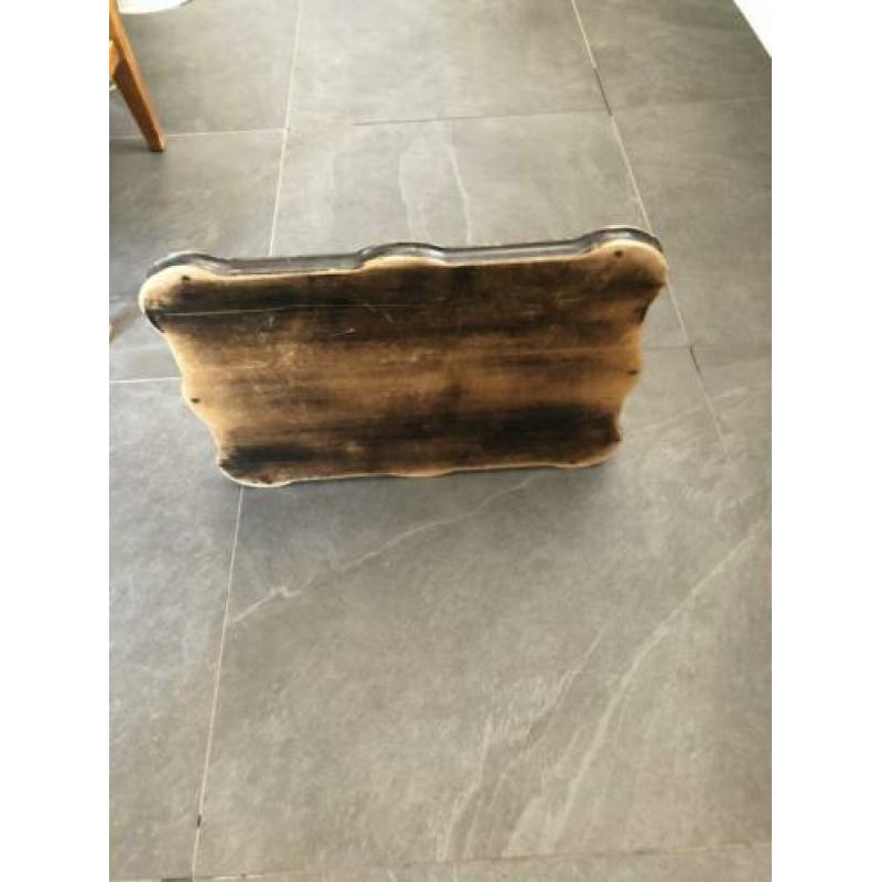 Antiek houten dienblad zwart brocante landelijk