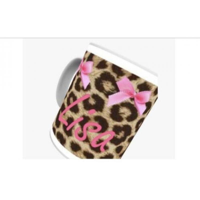 Leopard mokken met eigen naam of foto!