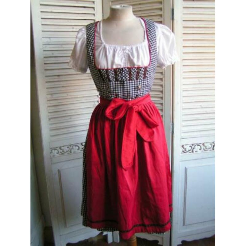 tiroler dirndl jurk schort blouse maat 36 nr MM 187