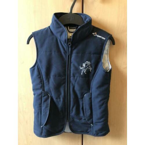 Blauwe bodywarmer maat 134